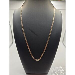Vince Camuto Gold Tone Mariner Link Chain Necklace with Logo Charm 18.5 Inch